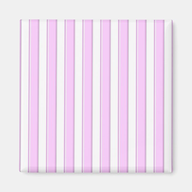 Pink Stripes on White Magnet (Front)