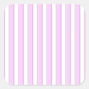 Pink Stripes on White Square Sticker