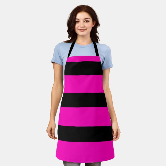 Pink stripes pattern apron (Worn)