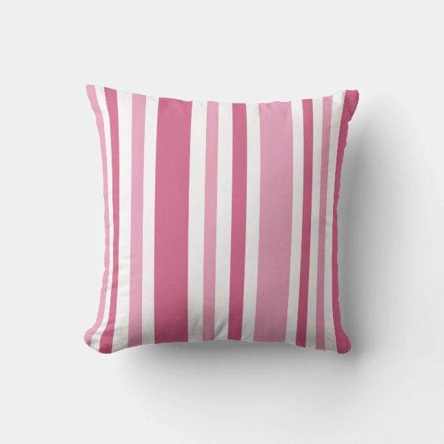 Pink Stripes Pattern Cushion (Front)