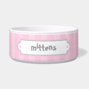 Pink Stripes Pattern Pet Bowls