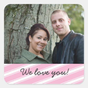 Pink Stripes Pattern Sticker Design Personalised