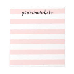 Pink Stripes Personalised Notepad