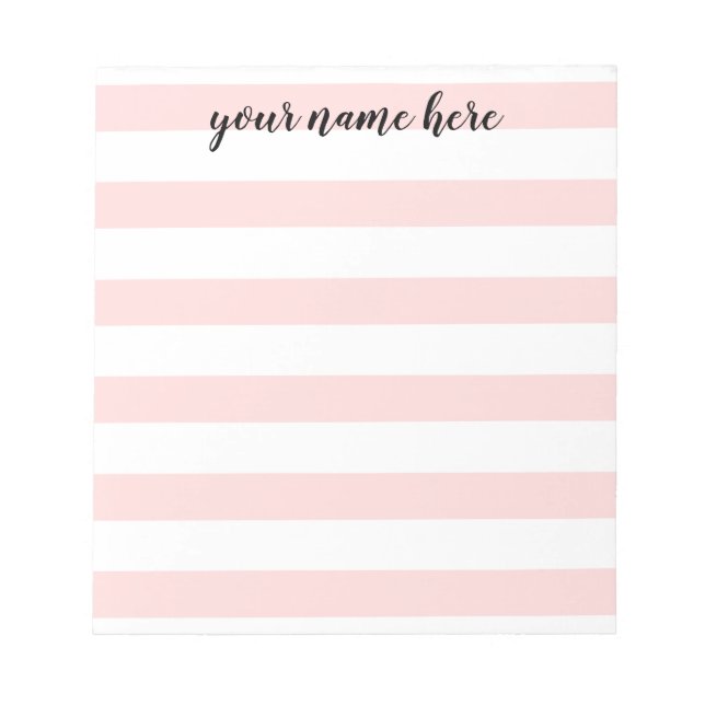 Pink Stripes Personalised Notepad (Front)