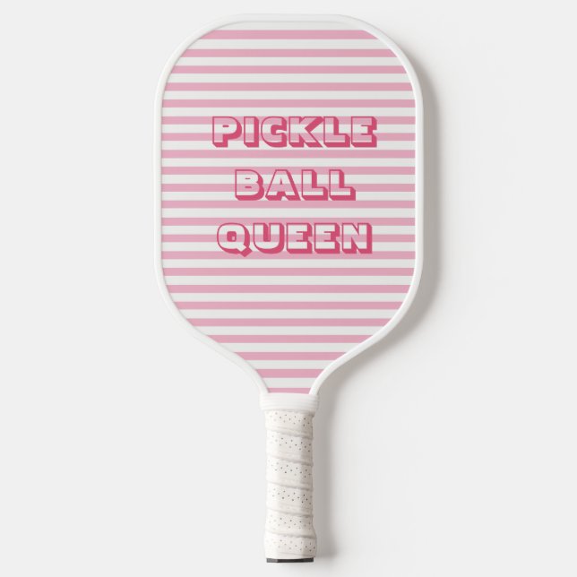 Pink Stripes | Pickle Ball Queen Pickleball Paddle (Front)