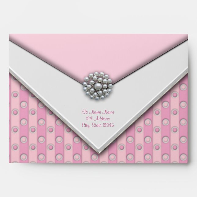 Pink Stripes Pink Dots Pink Envelopes (Front)