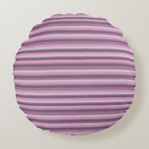 Pink stripes round cushion