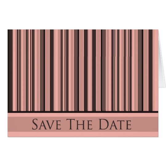 Pink Stripes Save The Date Card