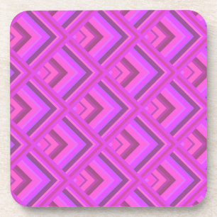 Pink stripes scale pattern coaster