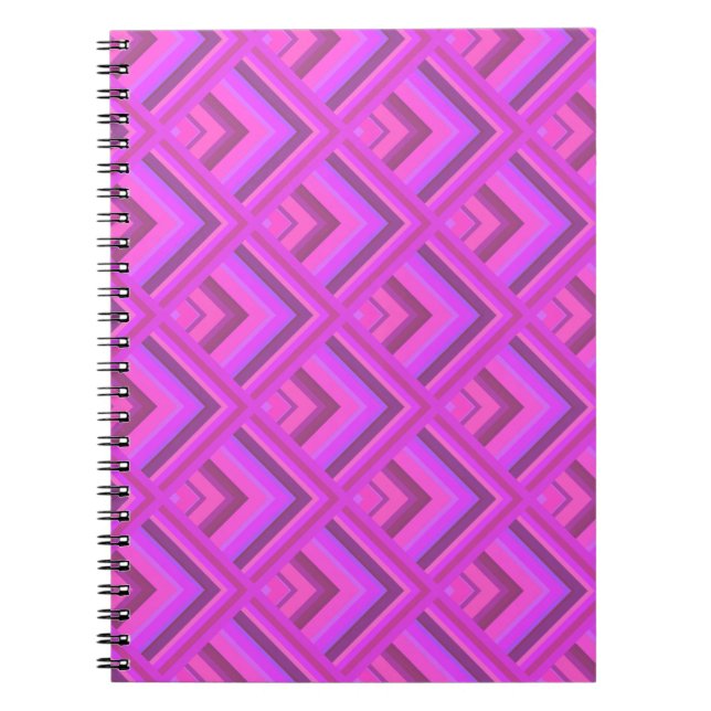 Pink stripes scale pattern notebook (Front)