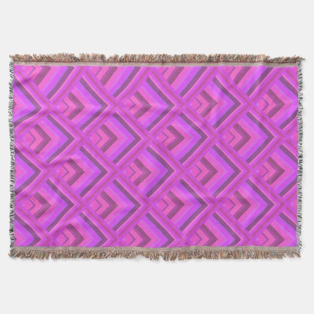 Pink stripes scale pattern throw blanket (Front)