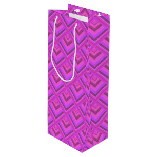 Pink stripes scale pattern wine gift bag