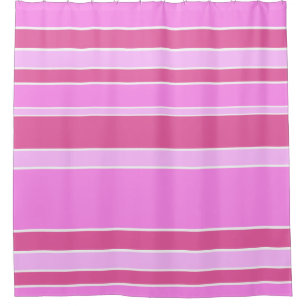 Pink stripes shower curtain