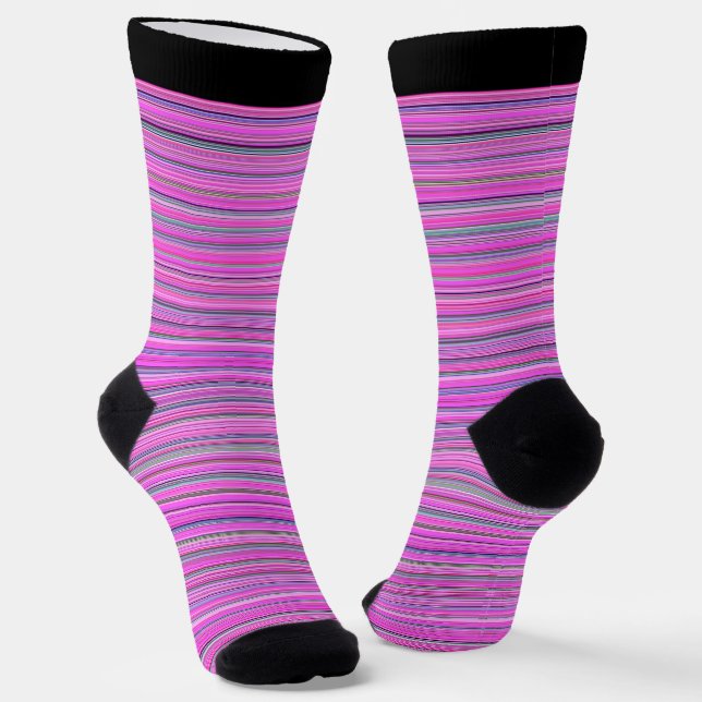 Pink Stripes  Socks (Angled)