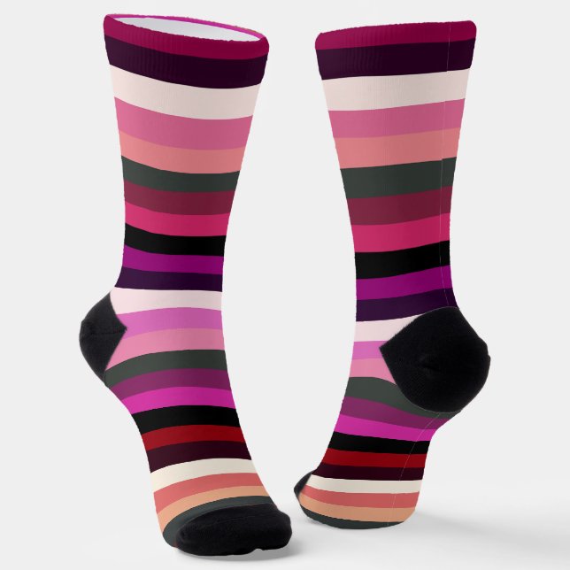 Pink Stripes Socks (Angled)