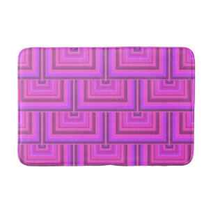 Pink stripes square scales pattern bath mat