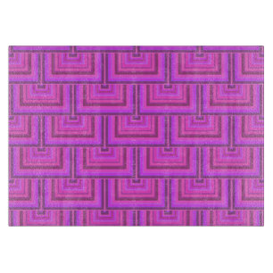 Pink stripes square scales pattern cutting board