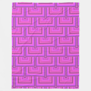 Pink stripes square scales pattern fleece blanket