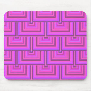 Pink stripes square scales pattern mouse mat