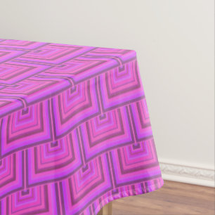 Pink stripes square scales pattern tablecloth