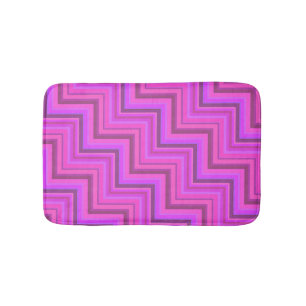 Pink stripes stairs pattern bath mat