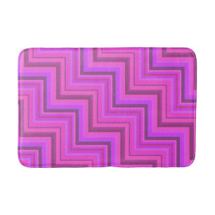 Pink stripes stairs pattern bath mat