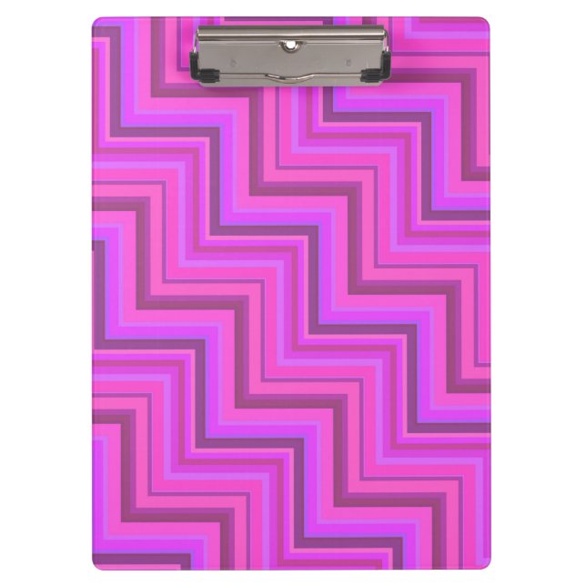 Pink stripes stairs pattern clipboard (Front)