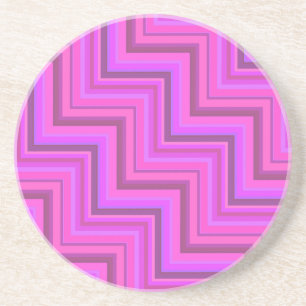 Pink stripes stairs pattern coaster
