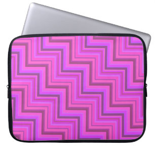 Pink stripes stairs pattern laptop sleeve