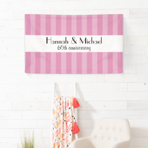 Pink Stripes, Striped Pattern, Lines, Anniversary Banner