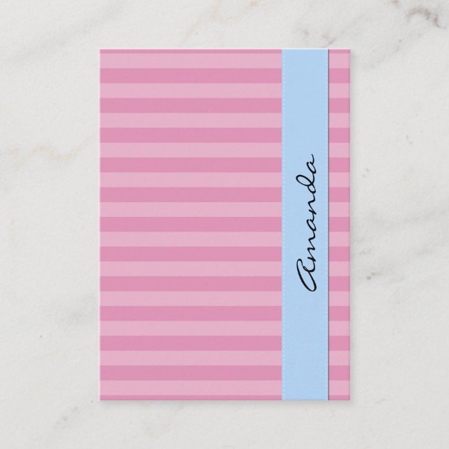 Pink Stripes, Striped Pattern, Lines Business Card (Front)