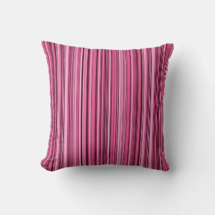 Pink Stripes Throw Pillow