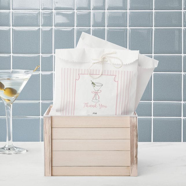 Pink Stripes Tini One Is on the Way Thank You Favour Bags (Creator Uploaded)