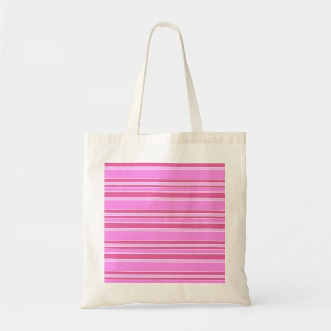 Pink stripes tote bag (Front)