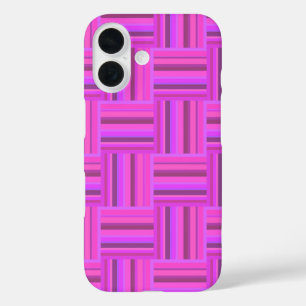 Pink stripes weave pattern iPhone 16 case