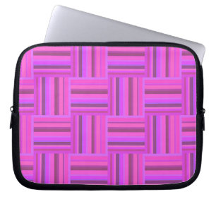 Pink stripes weave pattern laptop sleeve