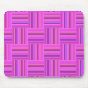 Pink stripes weave pattern mouse mat
