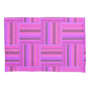 Pink stripes weave pattern pillowcase