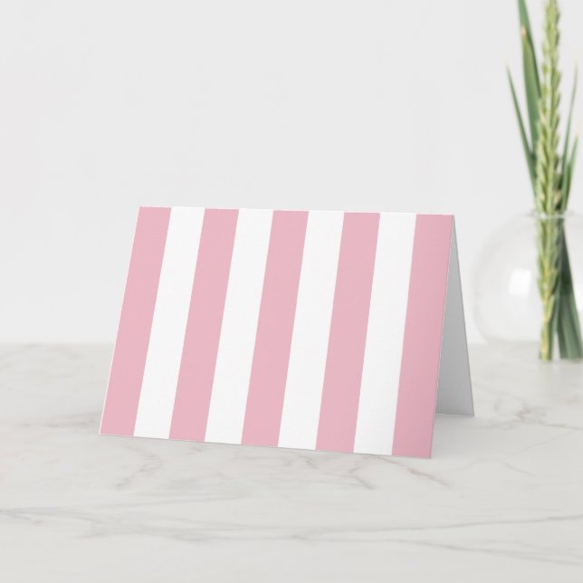 Pink Stripes, White Stripes, Striped Pattern Card (Front)