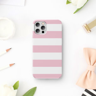 Pink Stripes, White Stripes, Striped Pattern iPhone 11 Case