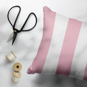 Pink Stripes, White Stripes, Striped Pattern Decorative Cushion
