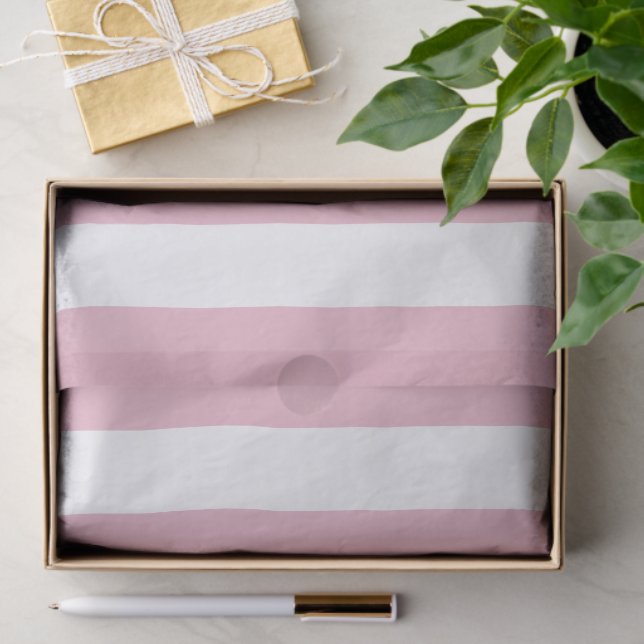 Pink Stripes, White Stripes, Striped Pattern Tissue Paper (Gift)