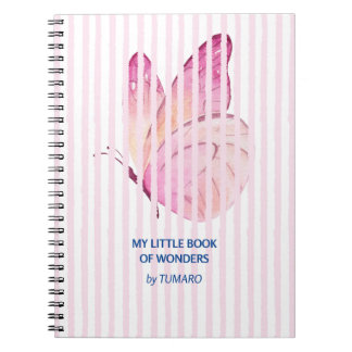 Pink Stripes with a hidden butterfly  Notebook