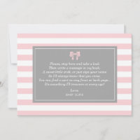 Pink Stripes with Bow Baby Shower Guest Book