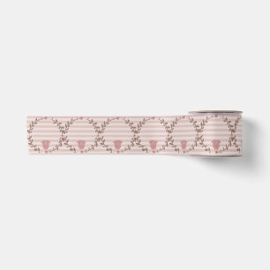 Pink Stripes Wreath Baby Shower Satin Ribbon