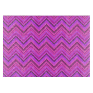 Pink stripes zigzag pattern cutting board
