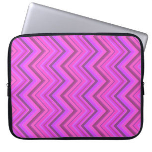 Pink stripes zigzag pattern laptop sleeve