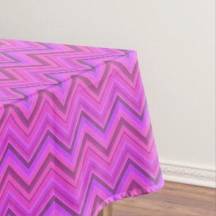 Pink stripes zigzag pattern tablecloth