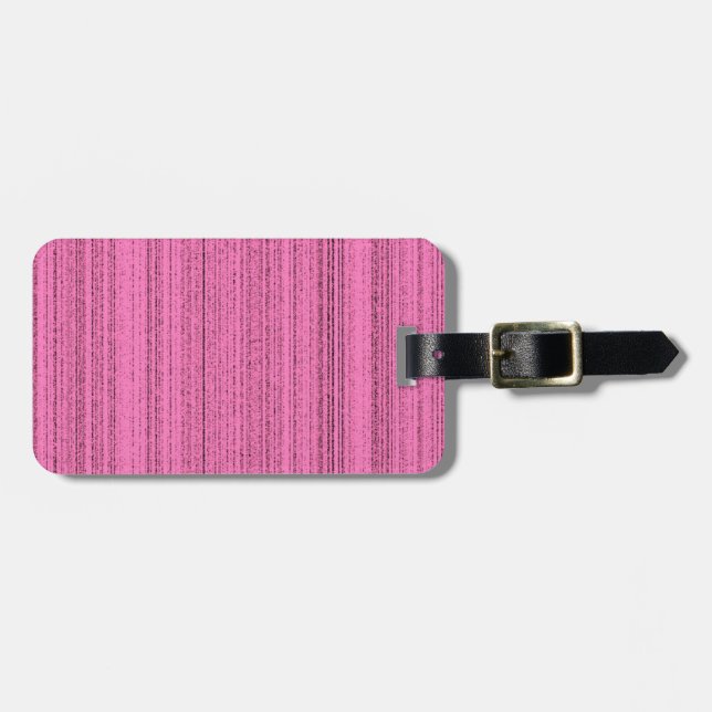 Pink Strips Luggage Tag (Front Horizontal)