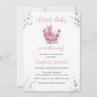 Pink Stroller Invitation